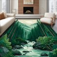 thumbnail image 1 of Flatwoven High Traffic Area Rug, Lush Green Forest Ambiance, Non Slip, Stain Resistant, Washable Area Rugs for Living Room, Bedroom(Green, 6X9), 1 of 8