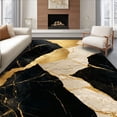thumbnail image 1 of ODIKA 6'x9' Machine Washable Non-Slip Area Rug, Luxe Gold Black Marble Design High Traffic Rug, Black, 100932, 1 of 7