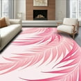 thumbnail image 1 of Flatwoven High Traffic Area Rug, Luxurious Feathery Cascade With Delicate Swirl, Non Slip, Stain Resistant, Washable Area Rugs for Living Room, Bedroom(Pink, 4X6), 1 of 8