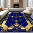 thumbnail image 1 of Flatwoven High Traffic Area Rug, Luxurious Linear Diamond Design, Non Slip, Stain Resistant, Washable Area Rugs for Living Room, Bedroom(Blue, 4X6), 1 of 8