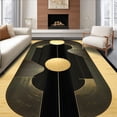 thumbnail image 1 of ODIKA 6'x9' Machine Washable Non-Slip Area Rug, Luxury Black & Gold Abstract Art High Traffic Rug, Black, 132535, 1 of 7