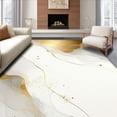 thumbnail image 1 of ODIKA 8'x10' Machine Washable Non-Slip Area Rug, Luxury Liquid Gold Flow Abstract High Traffic Rug, Gold, 155138, 1 of 7