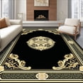 thumbnail image 1 of ODIKA 2'x3' Machine Washable Non-Slip Area Rug, Machine Black Gold Medallion High Traffic Rug, Black, 84805, 1 of 7