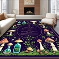 thumbnail image 1 of ODIKA 2'x3' Machine Washable Non-Slip Area Rug, Magical Potion Recipe Halloween Bewitched Entryway High Traffic Rug, Purple, 100979, 1 of 7