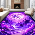 thumbnail image 1 of ODIKA 2'x3' Machine Washable Non-Slip Area Rug, Magical Radiant Animal Motif High Traffic Rug, Purple, 12322, 1 of 7