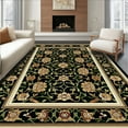 thumbnail image 1 of ODIKA 5'x7' Machine Washable Non-Slip Area Rug, Hallway With Sophisticated Vine Scrollwork High Traffic Rug, Black, 203000, 1 of 7
