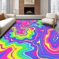 thumbnail image 1 of ODIKA 6'x6' Machine Washable Non-Slip Area Rug, Marbled Swirls with Dreamy Color Flow Design High Traffic Rug, Pink, 395472, 1 of 7