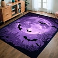 thumbnail image 1 of ODIKA 4'x6' Machine Washable Non-Slip Area Rug, Midnight Flight Ethereal Bat High Traffic Rug, Purple, 197197, 1 of 7