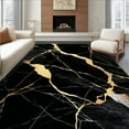 thumbnail image 1 of ODIKA 5'x7' Machine Washable Non-Slip Area Rug, Midnight Marble Golden Veins Easy Clean High Traffic Rug, Black, 87519, 1 of 7