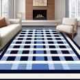 thumbnail image 1 of ODIKA 4'x6' Machine Washable Non-Slip Area Rug, Minimalist Checkerboard Simple Elegance High Traffic Rug, Blue, 139653, 1 of 7
