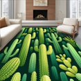 thumbnail image 1 of Flatwoven High Traffic Area Rug, Minimalist Floral Green Delight, Non Slip, Stain Resistant, Washable Area Rugs for Living Room, Bedroom(Green, 4X6), 1 of 8