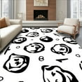 thumbnail image 1 of ODIKA 8'x8' Machine Washable Non-Slip Area Rug, Minimalist Ink Splash with Spot Motifs High Traffic Rug, Black, 308571, 1 of 7