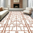 thumbnail image 1 of ODIKA 2'x3' Machine Washable Non-Slip Area Rug, Minimalist Interlocking Grid with Subtle Accents High Traffic Rug, Brown, 394516, 1 of 5