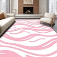 thumbnail image 1 of ODIKA 3'x5' Machine Washable Non-Slip Area Rug, Minimalist Interlocking Waves with Subtle Hue Transitions High Traffic Rug, Pink, 393261, 1 of 7