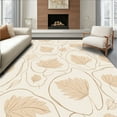 thumbnail image 1 of ODIKA 6' Machine Washable Non-Slip Area Rug, Minimalist Neutral Toned Abstract Animal Inspired Design with Contours High Traffic Rug, Beige, 289435, 1 of 7