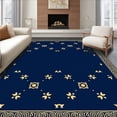 thumbnail image 1 of ODIKA 6'x9' Machine Washable Non-Slip Area Rug, Minimalist Nordic Starburst with Subtle Interlocking Festive Detailing High Traffic Rug, Blue, 506126, 1 of 7