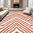 thumbnail image 1 of Flatwoven High Traffic Area Rug, Minimalist Repeating Chevron Design with Contrasting Highlights, Non Slip, Stain Resistant, Washable Area Rugs for Living Room, Bedroom(Orange, 5X7), 1 of 8