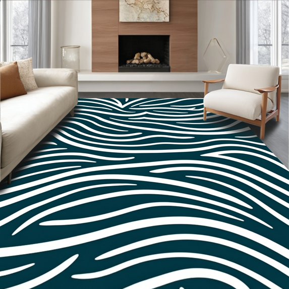 Non Memory Rug ODIKA 3'x5' Machine Washable Non-Slip Area Rug, Minimalist Scandinavian ...