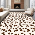 thumbnail image 1 of ODIKA 3'x5' Machine Washable Non-Slip Area Rug, Modern Abstract Animal Inspired with Varied Blotches on Pale Ground High Traffic Rug, Brown, 311667, 1 of 7