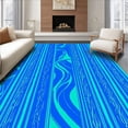 thumbnail image 1 of ODIKA 8' Machine Washable Non-Slip Area Rug, Modern Abstract Ribbon Design with Overlapping Loops and Stripes High Traffic Rug, Blue, 293823, 1 of 7