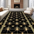 thumbnail image 1 of ODIKA 2'x3' Machine Washable Non-Slip Area Rug, Modern Abstract Shell Patterning High Traffic Rug, Black, 12690, 1 of 7