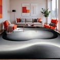 thumbnail image 1 of ODIKA 3'x5' Machine Washable Non-Slip Area Rug, Modern Abstract Swirls Black and Printed High Traffic Rug, Gray, 43240, 1 of 5