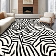 thumbnail image 1 of ODIKA 2'x3' Machine Washable Non-Slip Area Rug, Modern Abstract Zebra Inspired With Ivory Base High Traffic Rug, Black, 292690, 1 of 7