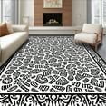 thumbnail image 1 of Flatwoven High Traffic Area Rug, Modern Boho Black White Area, Non Slip, Stain Resistant, Washable Area Rugs for Living Room, Bedroom(Black, 4X6), 1 of 8