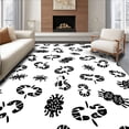 thumbnail image 1 of ODIKA 5'x7' Machine Washable Non-Slip Area Rug, Modern Farmhouse with Irregular Spotted Motifs and Artistic Splatter Accents High Traffic Rug, Black, 322499, 1 of 7