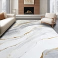 thumbnail image 1 of ODIKA 3'x5' Machine Washable Non-Slip Area Rug, Modern Farmhouse with Subtle Marble Swirl and Minimalist Lines High Traffic Rug, White, 57641, 1 of 7