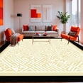 thumbnail image 1 of ODIKA 4'x6' Machine Washable Non-Slip Area Rug, Modern Geometric Checkered Pet Safe High Traffic Rug, Beige, 145518, 1 of 7