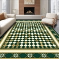 thumbnail image 1 of ODIKA 6'x9' Machine Washable Non-Slip Area Rug, Modern Interlocking Trellis with Lattice Accents and Bold Borders High Traffic Rug, Green, 255889, 1 of 7