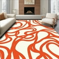 thumbnail image 1 of ODIKA 5'x7' Machine Washable Non-Slip Area Rug, Modern Interlocking Waves Abstract Accent High Traffic Rug, Orange, 394488, 1 of 7