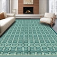 thumbnail image 1 of ODIKA 4'x6' Machine Washable Non-Slip Area Rug, Modern Lattice High Traffic Rug, Teal, 135108, 1 of 7