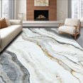 thumbnail image 1 of ODIKA 6'x9' Machine Washable Non-Slip Area Rug, Modern Marble Vein High Traffic Rug, White, 146656, 1 of 7