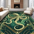thumbnail image 1 of ODIKA 2'x3' Machine Washable Non-Slip Area Rug, Modern Octopus Tentacle High Traffic Rug, Green, 94244, 1 of 7