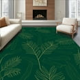 thumbnail image 1 of ODIKA 8'x8' Machine Washable Non-Slip Area Rug, Modern Palm with Bold Layered Botanical High Traffic Rug, Green, 298380, 1 of 7
