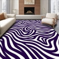 thumbnail image 1 of ODIKA 2'x3' Machine Washable Non-Slip Area Rug, Modern Zebra Inspired Striped Maze with Contrasting Artistic High Traffic Rug, Purple, 299964, 1 of 5