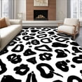 thumbnail image 1 of ODIKA 4'x6' Machine Washable Non-Slip Area Rug, Monochrome Interlocking Spotted With Bold Contrast Accents High Traffic Rug, Black, 284148, 1 of 7