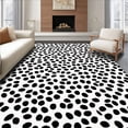 thumbnail image 1 of ODIKA 8'x10' Machine Washable Non-Slip Area Rug, Monochrome Spotted Motif with Abstract Dalmatian Influence High Traffic Rug, Black, 288255, 1 of 7