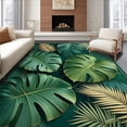 thumbnail image 1 of ODIKA 4'x6' Machine Washable Non-Slip Area Rug, Monstera Jungle Abstract with Large Scale Plant Inspired Graphics High Traffic Rug, Green, 149875, 1 of 7