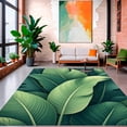 thumbnail image 1 of ODIKA 4'x6' Machine Washable Non-Slip Area Rug, Monstera Leaf Print High Traffic Rug, Green, 149906, 1 of 7
