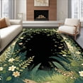 thumbnail image 1 of ODIKA 6'x9' Machine Washable Non-Slip Area Rug, Moody Botanical with Whimsical Forest Inspired Motifs High Traffic Rug, Green, 283445, 1 of 7