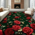 thumbnail image 1 of Flatwoven High Traffic Area Rug, Moody Floral, Non Slip, Stain Resistant, Washable Area Rugs for Living Room, Bedroom(Red, 5X7), 1 of 8