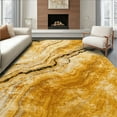 thumbnail image 1 of ODIKA 6'x9' Machine Washable Non-Slip Area Rug, Mystic Glimmer Black Gold Yellow Stone Effect High Traffic Rug, Gold, 83168, 1 of 7