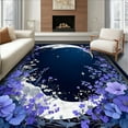 thumbnail image 1 of ODIKA 4'x6' Machine Washable Non-Slip Area Rug, Mystical Moon Enchanted Garden Botanical High Traffic Rug, Blue, 197279, 1 of 7