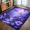 thumbnail image 1 of ODIKA 4'x6' Machine Washable Non-Slip Area Rug, Mystical Garden Sanctuary Oasis High Traffic Rug, Purple, 282938, 1 of 7