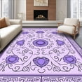 thumbnail image 1 of ODIKA 2'x3' Machine Washable Non-Slip Area Rug, Mystical Medallion With Ornate Lotus Blossom Motifs High Traffic Rug, Purple, 239218, 1 of 5