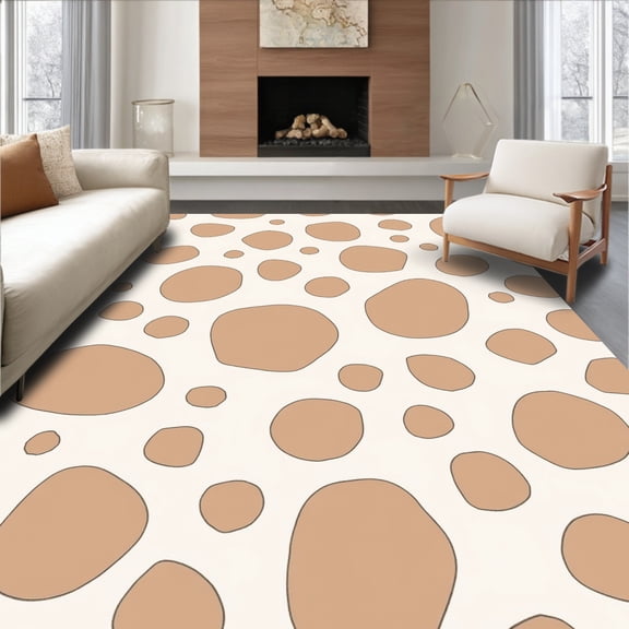 ODIKA 6' Machine Washable Non-Slip Area Rug, Naturalistic Spotted With Subtle Gradient Transitions High Traffic Rug, Brown, 310717