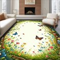 thumbnail image 1 of ODIKA 3'x5' Machine Washable Non-Slip Area Rug, Nature Explorer Pathway With Bugs and Botanicals Print High Traffic Rug, Green, 282253, 1 of 7